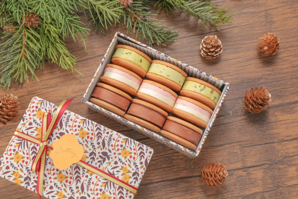 キャラメルりんご、柚子など冬の新作 「バタリーサンド」が発売！クリスマス限定の贅沢バターサンドも